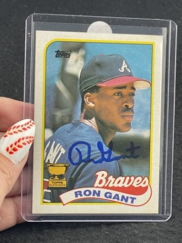 Ron Gant Hand Signed Authentic Autograph: KEY WORDS: INDIAN ARTIFACT ARTIFACTS ARROWHEAD ARROWHEADS NATIVE AMERICAN MISSISSIPPIAN QUAPAW CADDO POTTERY COINS MORGAN DOLLAR PEACE DOLLAR SILVER COINS. All coins have been Sigma tested for authent