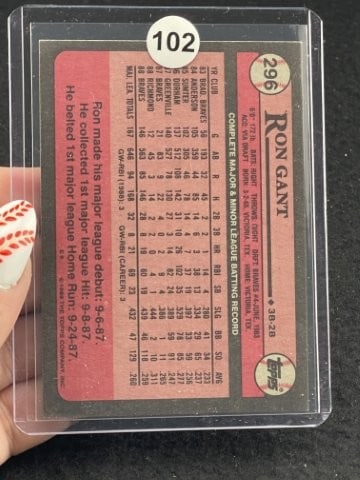 Ron Gant Hand Signed Authentic Autograph - 2