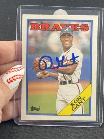 Ron Gant Hand Signed Authentic Autograph: KEY WORDS: INDIAN ARTIFACT ARTIFACTS ARROWHEAD ARROWHEADS NATIVE AMERICAN MISSISSIPPIAN QUAPAW CADDO POTTERY COINS MORGAN DOLLAR PEACE DOLLAR SILVER COINS. All coins have been Sigma tested for