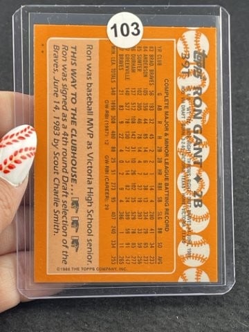 Ron Gant Hand Signed Authentic Autograph - 2