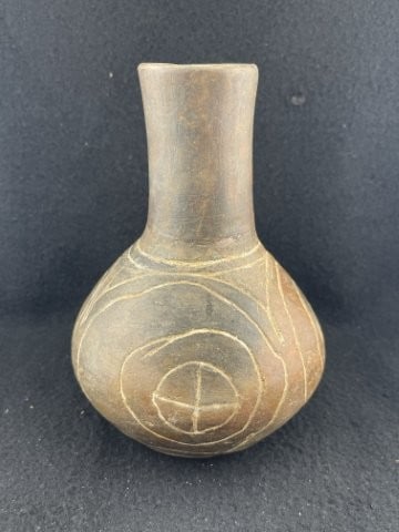 Miniature Caddo Water Bottle beautiful engraving very minor repair Indian Artifact Arrowhead (1 of 8)