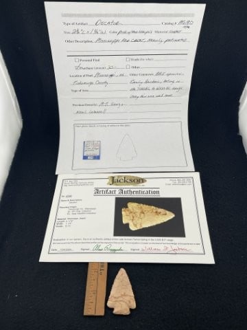 Decatur with Jackson COA & Paperwork from Tishomingo County, Mississippi ex - MT Gray Collection &: KEY WORDS: INDIAN ARTIFACT ARTIFACTS ARROWHEAD ARROWHEADS NATIVE AMERICAN MISSISSIPPIAN QUAPAW CADDO POTTERY COINS MORGAN DOLLAR PEACE DOLLAR SILVER COINS. All coins have been Sigma tested for authent