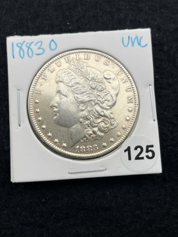 1883 O UNC Morgan Silver Dollar Coin: KEY WORDS: INDIAN ARTIFACT ARTIFACTS ARROWHEAD ARROWHEADS NATIVE AMERICAN MISSISSIPPIAN QUAPAW CADDO POTTERY COINS MORGAN DOLLAR PEACE DOLLAR SILVER COINS. All coins have been Sigma tested for authent