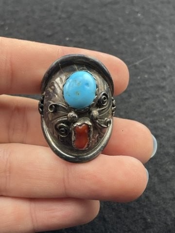 Turquoise & Silver Ring - 7
