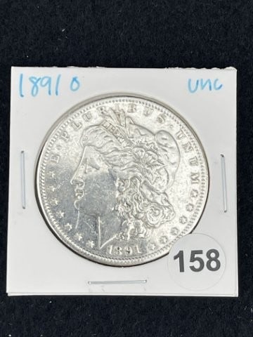 1891 O UNC Morgan Silver Dollar Coin: KEY WORDS: INDIAN ARTIFACT ARTIFACTS ARROWHEAD ARROWHEADS NATIVE AMERICAN MISSISSIPPIAN QUAPAW CADDO POTTERY COINS MORGAN DOLLAR PEACE DOLLAR SILVER COINS. All coins have been Sigma tested for authent