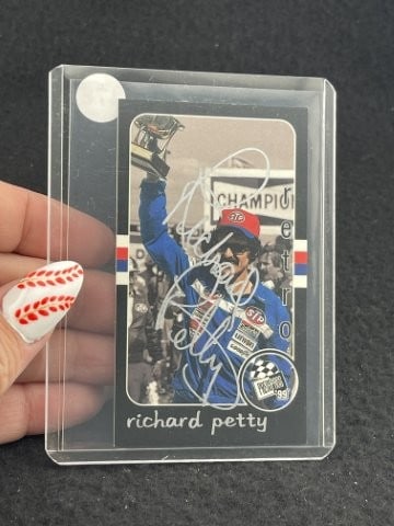Richard Petty Hand Signed Authentic Autograph: KEY WORDS: INDIAN ARTIFACT ARTIFACTS ARROWHEAD ARROWHEADS NATIVE AMERICAN MISSISSIPPIAN QUAPAW CADDO POTTERY COINS MORGAN DOLLAR PEACE DOLLAR SILVER COINS. All coins have been Sigma tested for authent