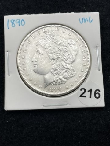 1890 UNC Morgan Silver Dollar Coin (1 of 2)