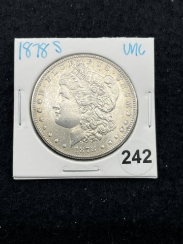 1878 S UNC Morgan Silver Dollar Coin (1 of 2)