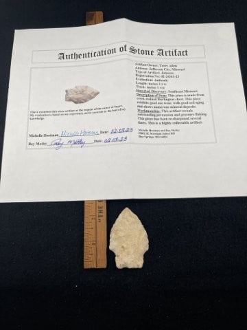 Johnson Point with Roy Motley COA from Southeast Missouri Indian Artifact Arrowhead: KEY WORDS: INDIAN ARTIFACT ARTIFACTS ARROWHEAD ARROWHEADS NATIVE AMERICAN MISSISSIPPIAN QUAPAW CADDO POTTERY COINS MORGAN DOLLAR PEACE DOLLAR SILVER COINS. All coins have been Sigma tested for authent