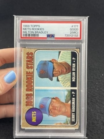 1968 Topps Nolan Ryan & Jerry Koosman Baseball Card: KEY WORDS: INDIAN ARTIFACT ARTIFACTS ARROWHEAD ARROWHEADS NATIVE AMERICAN MISSISSIPPIAN QUAPAW CADDO POTTERY COINS MORGAN DOLLAR PEACE DOLLAR SILVER COINS. All coins have been Sigma tested for authent