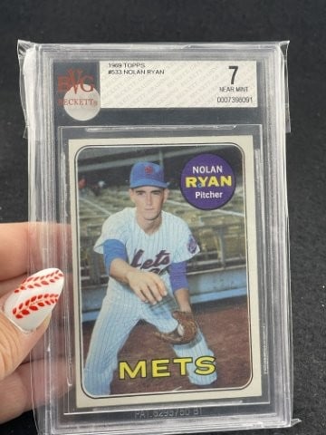1969 Topps Nolan Ryan Baseball Card: KEY WORDS: INDIAN ARTIFACT ARTIFACTS ARROWHEAD ARROWHEADS NATIVE AMERICAN MISSISSIPPIAN QUAPAW CADDO POTTERY COINS MORGAN DOLLAR PEACE DOLLAR SILVER COINS. All coins have been Sigma tested for authent