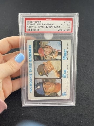 1973 Topps Mike Schmidt Baseball Card: KEY WORDS: INDIAN ARTIFACT ARTIFACTS ARROWHEAD ARROWHEADS NATIVE AMERICAN MISSISSIPPIAN QUAPAW CADDO POTTERY COINS MORGAN DOLLAR PEACE DOLLAR SILVER COINS. All coins have been Sigma tested for authent