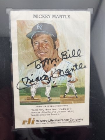 Mickey Mantle Hand Signed Authentic Autograph - 2