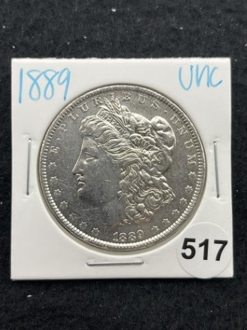 1889 UNC Morgan Silver Dollar Coin (1 of 2)