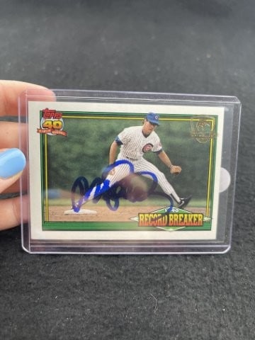 Ryne Sandberg Hand Signed Authentic Autograph: KEY WORDS: INDIAN ARTIFACT ARTIFACTS ARROWHEAD ARROWHEADS NATIVE AMERICAN MISSISSIPPIAN QUAPAW CADDO POTTERY COINS MORGAN DOLLAR PEACE DOLLAR SILVER COINS. All coins have been Sigma tested for authent