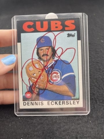 Dennis Eckersley Hand Signed Authentic Autograph: KEY WORDS: INDIAN ARTIFACT ARTIFACTS ARROWHEAD ARROWHEADS NATIVE AMERICAN MISSISSIPPIAN QUAPAW CADDO POTTERY COINS MORGAN DOLLAR PEACE DOLLAR SILVER COINS. All coins have been Sigma tested for authent