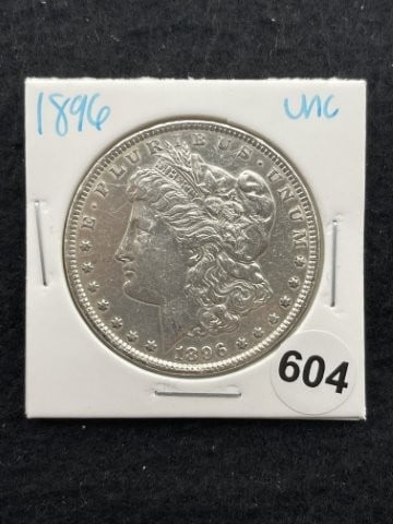 1896 UNC Morgan Silver Dollar Coin (1 of 2)