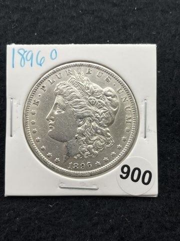 1896 O UNC Morgan Silver Dollar Coin: KEY WORDS: INDIAN ARTIFACT ARTIFACTS ARROWHEAD ARROWHEADS NATIVE AMERICAN MISSISSIPPIAN QUAPAW CADDO POTTERY COINS MORGAN DOLLAR PEACE DOLLAR SILVER COINS. All coins have been Sigma tested for authent