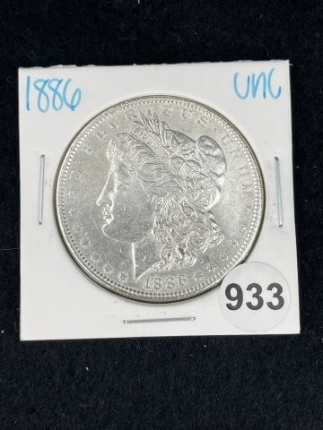 1886 UNC Morgan Silver Dollar Coin (1 of 2)