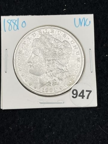 1881 O UNC Morgan Silver Dollar Coin: KEY WORDS: INDIAN ARTIFACT ARTIFACTS ARROWHEAD ARROWHEADS NATIVE AMERICAN MISSISSIPPIAN QUAPAW CADDO POTTERY COINS MORGAN DOLLAR PEACE DOLLAR SILVER COINS. All coins have been Sigma tested for authent
