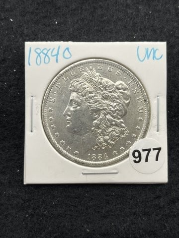 1884 O UNC Morgan Silver Dollar Coin: KEY WORDS: INDIAN ARTIFACT ARTIFACTS ARROWHEAD ARROWHEADS NATIVE AMERICAN MISSISSIPPIAN QUAPAW CADDO POTTERY COINS MORGAN DOLLAR PEACE DOLLAR SILVER COINS. All coins have been Sigma tested for authent