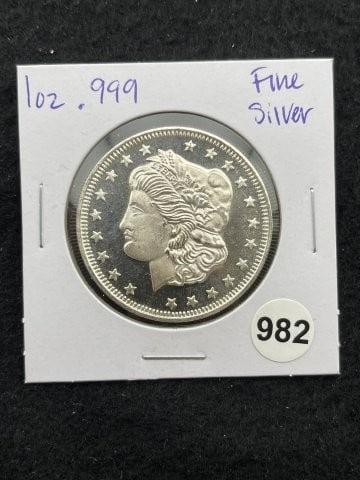1 Ounce .999 Fine Silver Round Coin: KEY WORDS: INDIAN ARTIFACT ARTIFACTS ARROWHEAD ARROWHEADS NATIVE AMERICAN MISSISSIPPIAN QUAPAW CADDO POTTERY COINS MORGAN DOLLAR PEACE DOLLAR SILVER COINS. All coins have been Sigma tested for authent