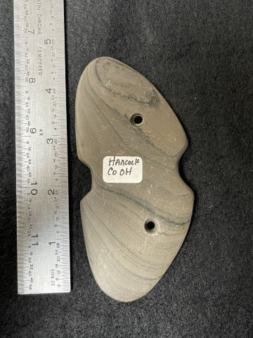Gorget from Hancock County, Ohio Indian Artifact Arrowhead: KEY WORDS: INDIAN ARTIFACT ARTIFACTS ARROWHEAD ARROWHEADS NATIVE AMERICAN MISSISSIPPIAN QUAPAW CADDO POTTERY COINS MORGAN DOLLAR PEACE DOLLAR SILVER COINS. All coins have been Sigma tested for authent
