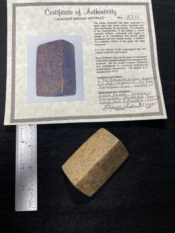 Bannerstone with Byron Anderson COA from Greene County, Indiana ex - Paul Johnson Collection Indian (1 of 8)