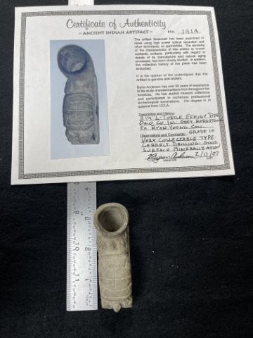 Turtle Effigy Pipe with Byron Anderson COA from Ohio County, Indiana ex - Ryan Young Collection (1 of 10)