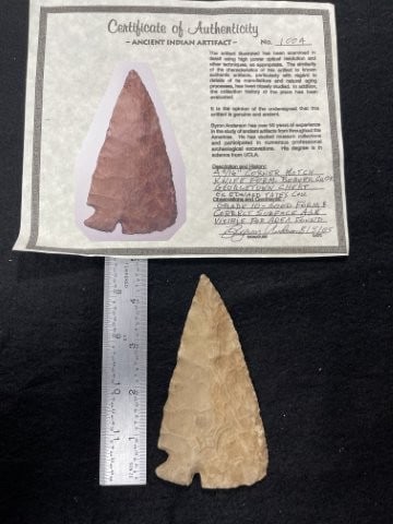 Corner Notch Knife with Byron Anderson COA from Beaver County, Oklahoma ex - Edward Yates Collection (1 of 6)