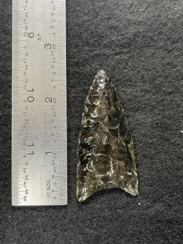 Obsidian Clovis Indian Artifact Arrowhead (1 of 3)