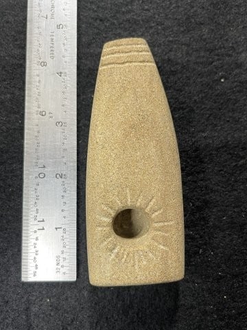 Engraved Stone Pipe Indian Artifact Arrowhead (1 of 6)