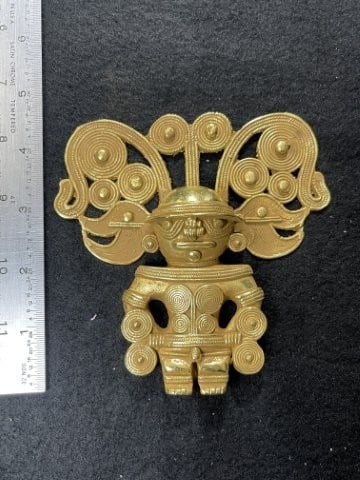 Tumbaga Tairona Gold Figurine UNKNOWN MATERIAL Indian Artifact Arrowhead (1 of 3)