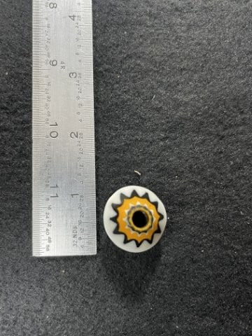 Chevron Bead: KEY WORDS: INDIAN ARTIFACT ARTIFACTS ARROWHEAD ARROWHEADS NATIVE AMERICAN MISSISSIPPIAN QUAPAW CADDO POTTERY COINS MORGAN DOLLAR PEACE DOLLAR SILVER COINS. All coins have been Sigma tested for