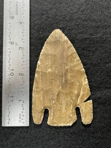 Calf Creek broken & glued Indian Artifact Arrowhead: KEY WORDS: INDIAN ARTIFACT ARTIFACTS ARROWHEAD ARROWHEADS NATIVE AMERICAN MISSISSIPPIAN QUAPAW CADDO POTTERY COINS MORGAN DOLLAR PEACE DOLLAR SILVER COINS. All coins have been Sigma tested for authent