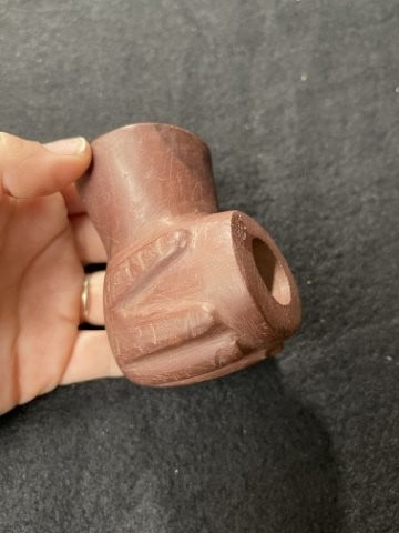 Hand Effigy Redstone Pipe Indian Artifact Arrowhead: KEY WORDS: INDIAN ARTIFACT ARTIFACTS ARROWHEAD ARROWHEADS NATIVE AMERICAN MISSISSIPPIAN QUAPAW CADDO POTTERY COINS MORGAN DOLLAR PEACE DOLLAR SILVER COINS. All coins have been Sigma tested for authent