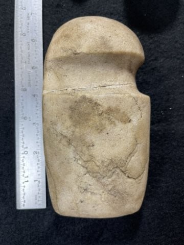 Grooved Axe broken & glued Indian Artifact Arrowhead: KEY WORDS: INDIAN ARTIFACT ARTIFACTS ARROWHEAD ARROWHEADS NATIVE AMERICAN MISSISSIPPIAN QUAPAW CADDO POTTERY COINS MORGAN DOLLAR PEACE DOLLAR SILVER COINS. All coins have been Sigma tested for
