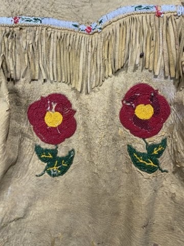 Leather Beaded Jacket Indian Artifact Arrowhead - 5