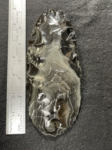 Large Obsidian Chipped Blade Indian Artifact Arrowhead (1 of 4)