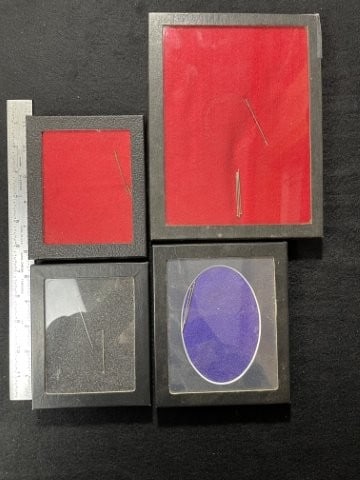 4 Used Riker Frames: KEY WORDS: INDIAN ARTIFACT ARTIFACTS ARROWHEAD ARROWHEADS NATIVE AMERICAN MISSISSIPPIAN QUAPAW CADDO POTTERY COINS MORGAN DOLLAR PEACE DOLLAR SILVER COINS. All coins have been Sigma tested for