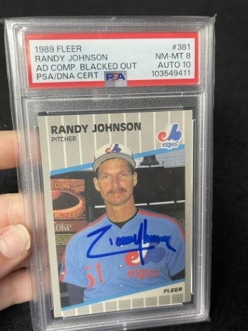 Randy Johnson Hand Signed Authentic Autograph: KEY WORDS: INDIAN ARTIFACT ARTIFACTS ARROWHEAD ARROWHEADS NATIVE AMERICAN MISSISSIPPIAN QUAPAW CADDO POTTERY COINS MORGAN DOLLAR PEACE DOLLAR SILVER COINS. All coins have been Sigma tested for