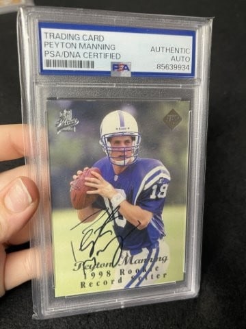 Peyton Manning Hand Signed Authentic Autograph: KEY WORDS: INDIAN ARTIFACT ARTIFACTS ARROWHEAD ARROWHEADS NATIVE AMERICAN MISSISSIPPIAN QUAPAW CADDO POTTERY COINS MORGAN DOLLAR PEACE DOLLAR SILVER COINS. All coins have been Sigma tested for
