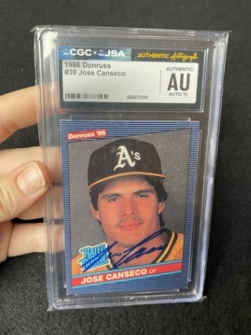 Jose Canseco Hand Signed Authentic Autograph: KEY WORDS: INDIAN ARTIFACT ARTIFACTS ARROWHEAD ARROWHEADS NATIVE AMERICAN MISSISSIPPIAN QUAPAW CADDO POTTERY COINS MORGAN DOLLAR PEACE DOLLAR SILVER COINS. All coins have been Sigma tested for authent