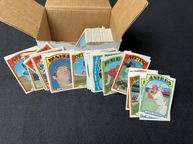 Box of 1972 Topps Baseball Cards: KEY WORDS: INDIAN ARTIFACT ARTIFACTS ARROWHEAD ARROWHEADS NATIVE AMERICAN MISSISSIPPIAN QUAPAW CADDO POTTERY COINS MORGAN DOLLAR PEACE DOLLAR SILVER COINS. All coins have been Sigma tested for
