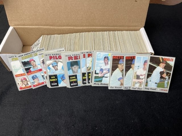 Box of 1971 Topps Baseball Cards Partial Set: KEY WORDS: INDIAN ARTIFACT ARTIFACTS ARROWHEAD ARROWHEADS NATIVE AMERICAN MISSISSIPPIAN QUAPAW CADDO POTTERY COINS MORGAN DOLLAR PEACE DOLLAR SILVER COINS. All coins have been Sigma tested for