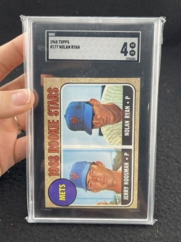 1968 Topps Nolan Ryan & Jerry Koosman Baseball Card: KEY WORDS: INDIAN ARTIFACT ARTIFACTS ARROWHEAD ARROWHEADS NATIVE AMERICAN MISSISSIPPIAN QUAPAW CADDO POTTERY COINS MORGAN DOLLAR PEACE DOLLAR SILVER COINS. All coins have been Sigma tested for authent