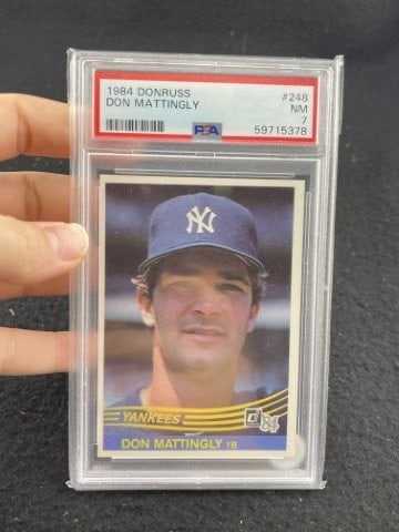 1984 Donruss Don Mattingly Baseball Card: KEY WORDS: INDIAN ARTIFACT ARTIFACTS ARROWHEAD ARROWHEADS NATIVE AMERICAN MISSISSIPPIAN QUAPAW CADDO POTTERY COINS MORGAN DOLLAR PEACE DOLLAR SILVER COINS. All coins have been Sigma tested for