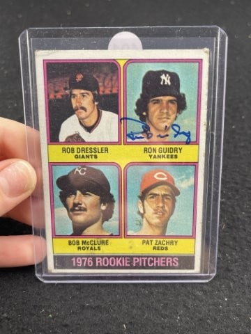 Ron Guidry Hand Signed Authentic Autograph: KEY WORDS: INDIAN ARTIFACT ARTIFACTS ARROWHEAD ARROWHEADS NATIVE AMERICAN MISSISSIPPIAN QUAPAW CADDO POTTERY COINS MORGAN DOLLAR PEACE DOLLAR SILVER COINS. All coins have been Sigma tested for