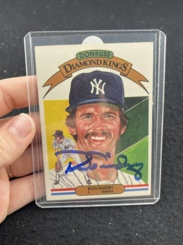 Ron Guidry Hand Signed Authentic Autograph: KEY WORDS: INDIAN ARTIFACT ARTIFACTS ARROWHEAD ARROWHEADS NATIVE AMERICAN MISSISSIPPIAN QUAPAW CADDO POTTERY COINS MORGAN DOLLAR PEACE DOLLAR SILVER COINS. All coins have been Sigma tested for
