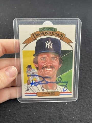 Ron Guidry Hand Signed Authentic Autograph: KEY WORDS: INDIAN ARTIFACT ARTIFACTS ARROWHEAD ARROWHEADS NATIVE AMERICAN MISSISSIPPIAN QUAPAW CADDO POTTERY COINS MORGAN DOLLAR PEACE DOLLAR SILVER COINS. All coins have been Sigma tested for